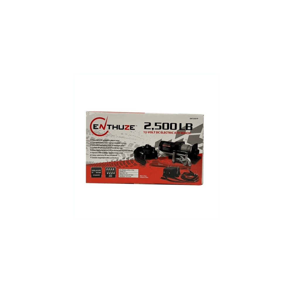 Enthuze 2500lb ATV Winch, Steel Rope - ENTACTENT3501P